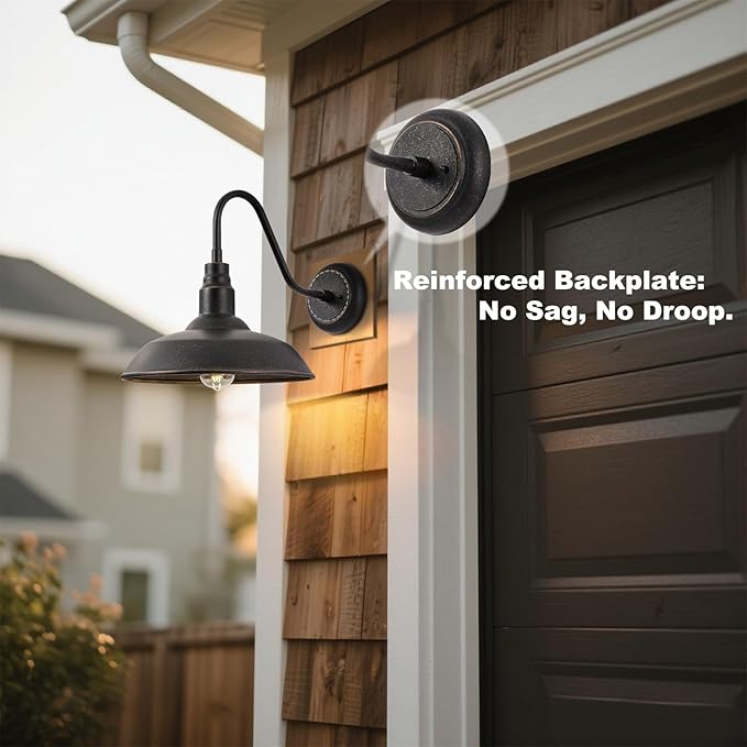 14in Outdoor Gooseneck Barn Light for Garage 2 Pack Bronze Exterior Wall Lights Fixture for Porch Outside Farmhouse Wall Sconce for Patio Cabin Entryway
