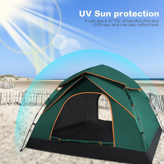 Pop Up Tents for Camping 2-3 Person Camping Tent 60s Automatic Easy Setup Dome Tent Waterproof Family Camping Tents Lightweight Tents for Camping Hiking Backpacking Fishing Hunting