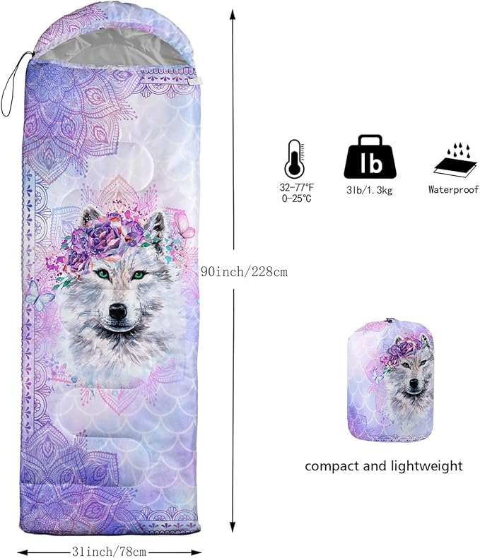CVHOUSE Camping Sleeping Bags3 Season Warm &amp Cool WeatherLightweightWaterproof Sleeping Bags for Adults &amp KidsTravelingand OutdoorsCamping Gear Equipment