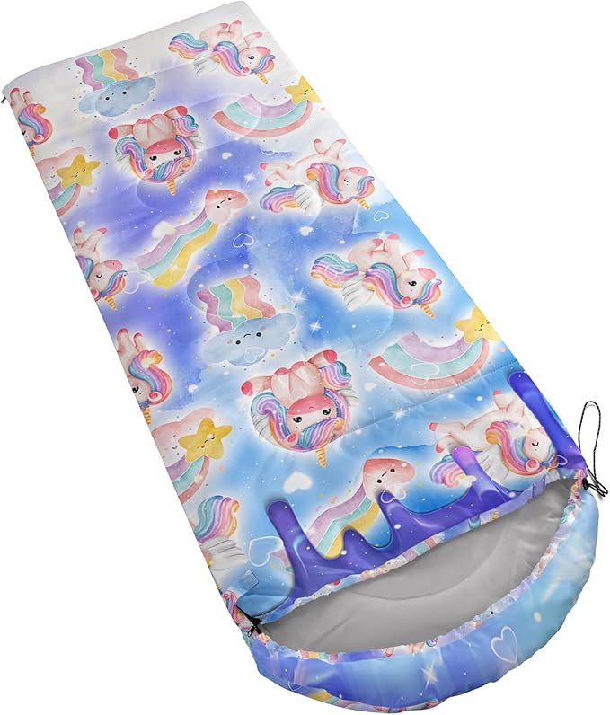 AILONEN Cartoon Camping Sleeping Bag for Boys Girls AdultsLightweight &amp Waterproof3 Season Warm &amp Cold WeatherPortablePrinted Sleeping BagTravelingCampingHiking