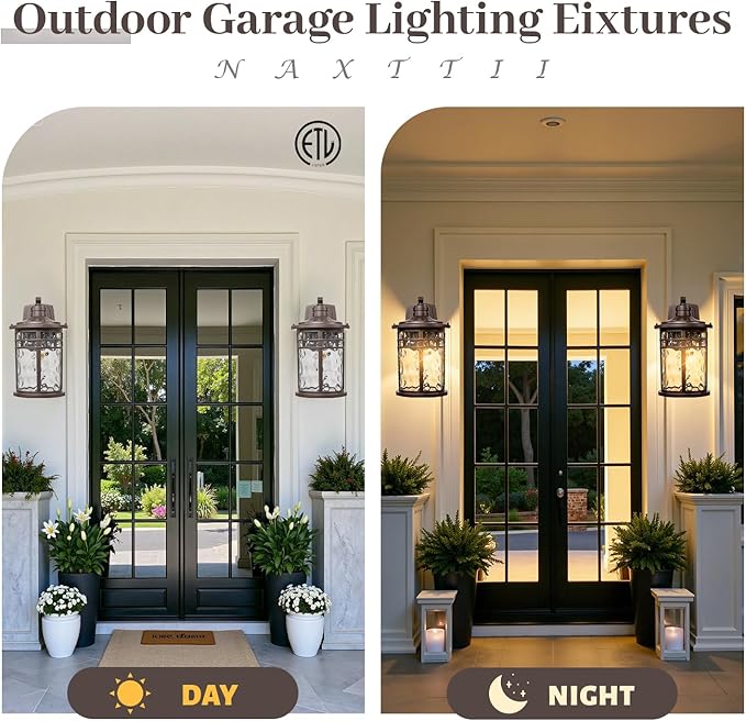 Outdoor Wall Lights 12 Inch Height Exterior Lighting Fixtures Modern Outside Lights for House Front Door Garage ORB Finish E26 Socket
