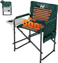 Slsy Heated Director Chair Portable Heated Camping Chair with 3 Heat Levels Heavy-Duty Outdoor Chair for Lawn Outdoor Picnic Lounge Patio