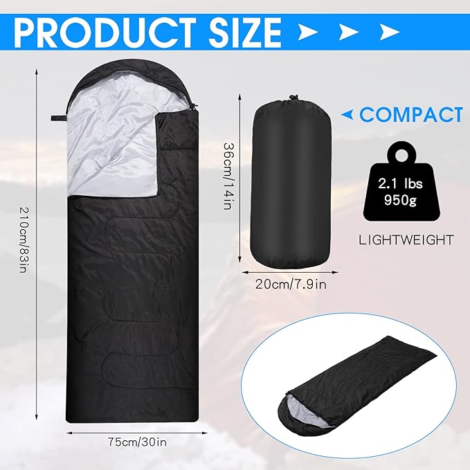 Macarrie 6 Pack Bulk Sleeping Bags for Homeless Donation 0 Degree Waterproof Sleeping Bags with Compression Sack for Adults Winter Cold Weather Care Camping Hiking Emergency
