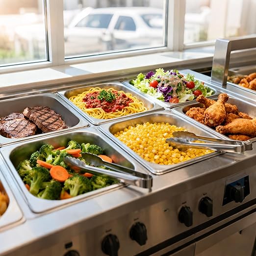 4 Pack 1/2 Half Size Hotel Pans 4 Inch Deep with Lids Stainless Steel Steam Table Pan Half Size with Lids Commercial Food Pans for Hotel Home Restaurant Catering Buffet Pan