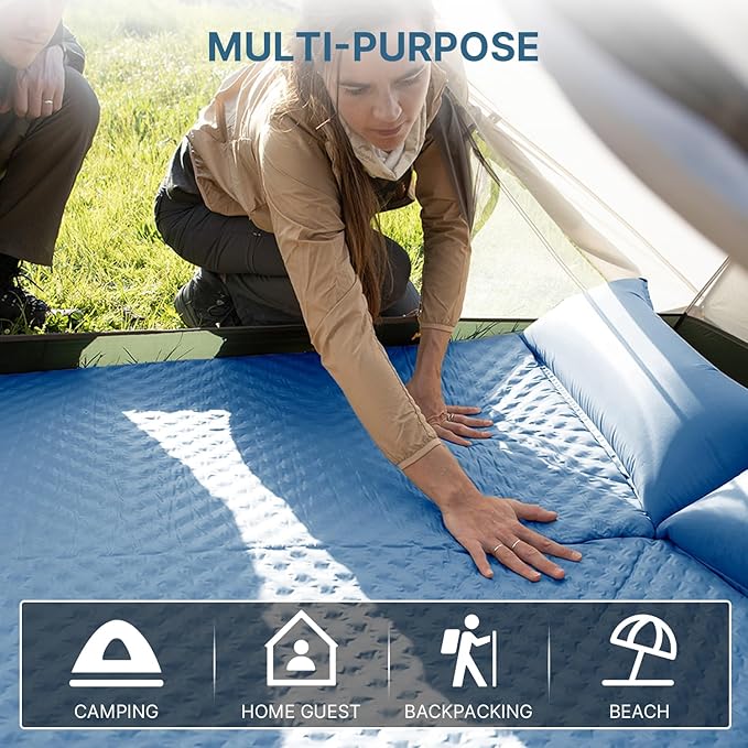 Naturehike Camping Sleeping Pad with Quick-Inflating Ultralight Memory Foam Sleeping Mat for Camping Backpacking Hiking Traveling Tent Blue