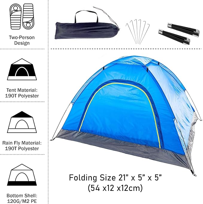 10 Pack Bulk 2 Person Tents for Homeless Scouts Camping Backpacking | Waterproof Lightweight Easy Pop Up Setup 1-2 Person Tent