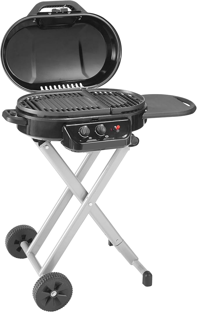 Coleman RoadTrip 225 Portable Propane Grill 2-Burner Gas Grill with Matchless Ignition &amp Adjustable Temperature Control 11000 BTUs of Power for Grilling Tailgating Camping BBQ &amp More