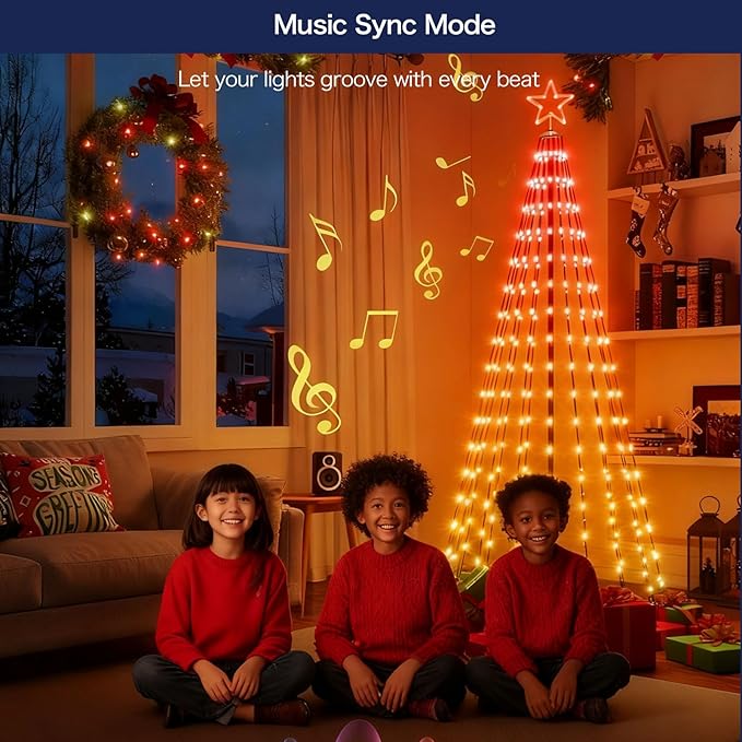 Outdoor Prelit LED Waterproof Smart Christmas Cone Tree with RemoteTimer App Control Valentines Tree Mystical Glow String Lights Arbol de Navidad Outside Decor year round outdoor lights for house