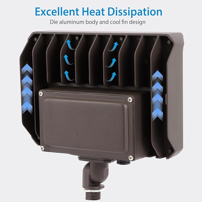 100W LED Flood Light Outdoor Knuckle Switch Controlled Floodlight with Plate5000K 14200Lm IP65 Waterproof Outdoor Security Lights for Yard Garden GarageETL Listed