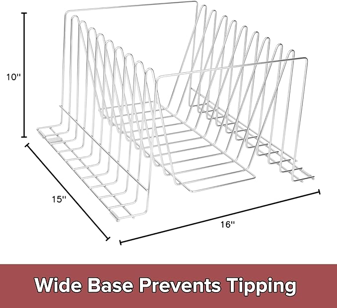 Thirteen Chefs Stainless Steel Cutting Board Rack - Ten 1 Slots fits Baking Sheets Pans and Lids - Commercial Grade Organizer and NSF Stamped for Restaurants and Kitchens