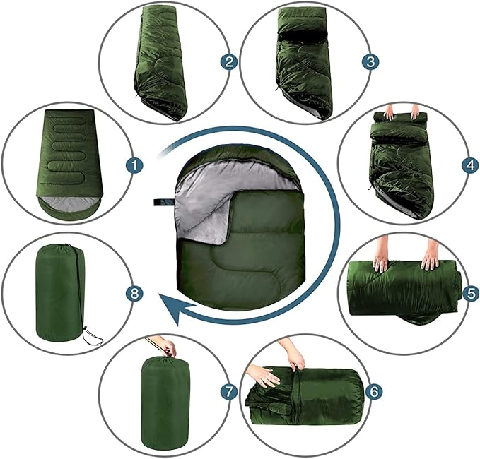 10 Pack Sleeping Bags for Adults Cold Weather Bulk for Homeless People 4 Seasons Warm or Cold Lightweight Indoor Outdoor Backpacking Camping