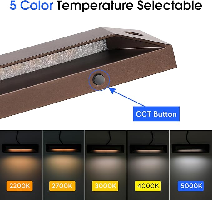 Energetic 5CCT LED Outdoor Step Lights Low Voltage Deck Lights for Landscape Yard Driveway Garden Porch Stairway 8 inch 5W 2200K/2700K/3000K/4000K/5000K IP65 Waterproof Aluminum Pack of 8