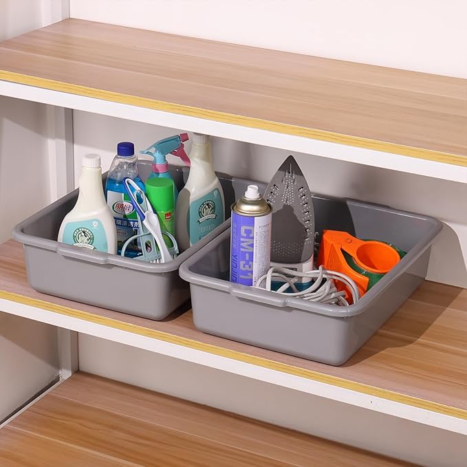 13 Liters Commercial Bus Tub Plastic Utility Tote Box/ Wash Basins Set of 3
