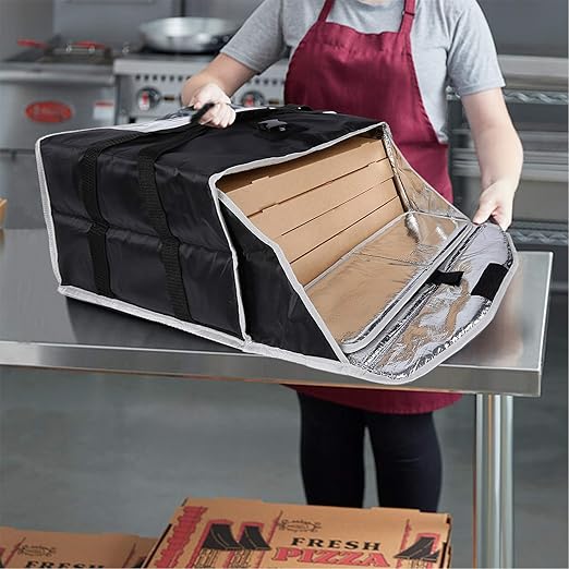 cherrboll Insulated Pizza Delivery Bag Commercial Food Warmer Carrier Bag 18 by 18 by 9 Holds 4-16 Pizza Boxes or Trays