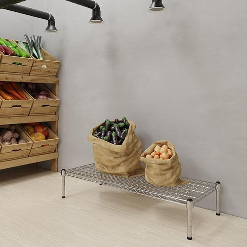 18''W x 42''L x 8''H Chrome Plated Wire Dunnage Rack | Off The Floor Storage
