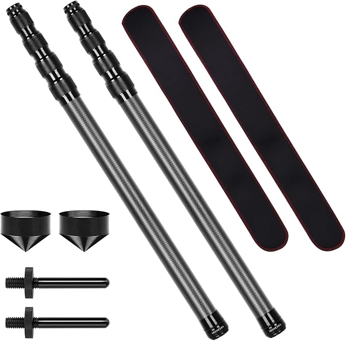 Telescoping Tarp Poles Heavy Duty Adjustable Carbon Fiber Tent Poles Portable &amp Lightweight for Tent Fly Awning Outdoor Camping Hiking 6.9FT