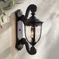 John Timberland Bellagio European Outdoor Wall Light Fixture Texturized Black Dual Scroll Arm 24 Clear Hammered Glass for Exterior House Porch Patio Outside Deck Garage Front Door Garden Home
