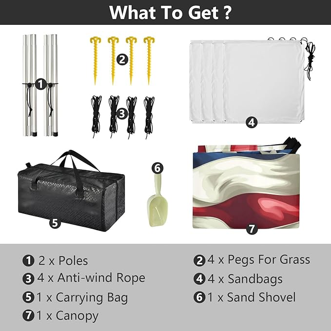 Beach Tent Sun Shelter Flag Fluttering in The Wind Lightweight &amp Easy Setup Beach Shade Canopy for Camping Fishing
