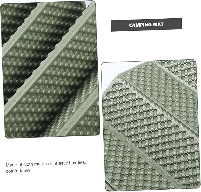 Water-Resistant Folding Camping Pad with Aluminum Foil Coating Thick Outdoor Sleeping Mat for Hiking Picnic Crawling and Tent Floor Protection in Green