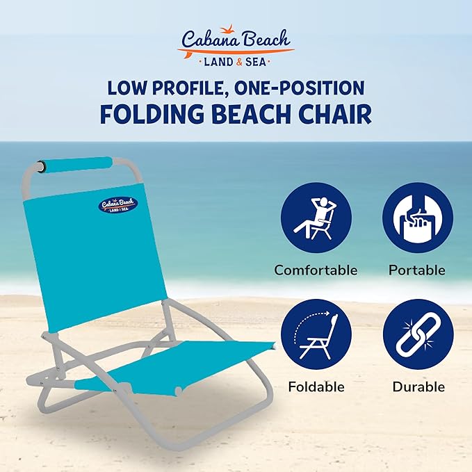 Cabana Beach Folding Beach Chair 1 Position Lightweight and Portable Foldable Outdoor Camping Chair