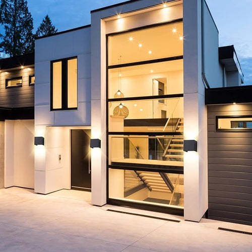 2 Pack LED Outdoor Wall Sconces Exterior/InteriorModern Square Aluminum Wall Light Fixture SetVariable Beam IP65 Waterproof Lights 12W Warm Light 3000K Up and Down Wall Lighting Fixtures.