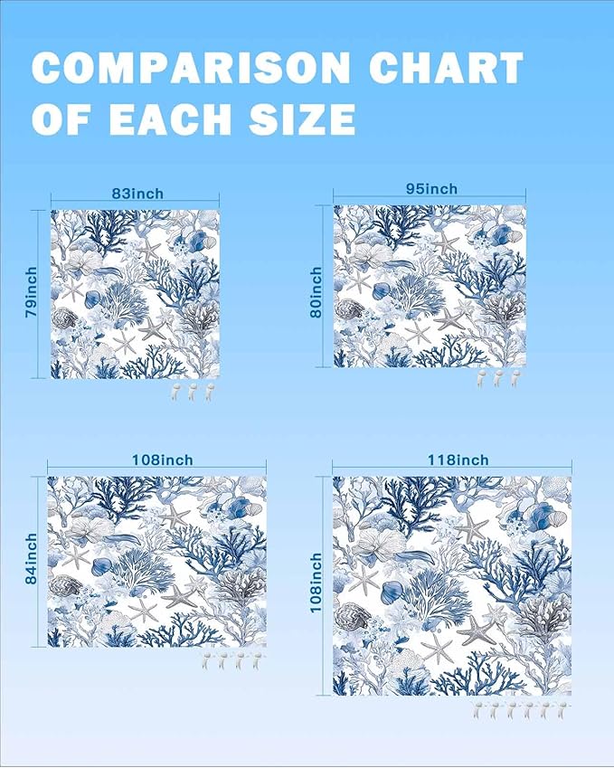 Water Blue Coral Beach Blanket Waterproof Sandproof Summer Marine Life Shell Starfish Beach Mat Quick Drying Outdoor Picnic Mat 118 x 108 for 1-8 Adults Essentials for Travel Camping Hiking
