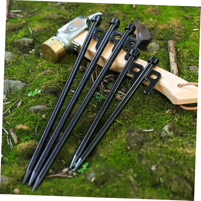 10Pcs Heavy Duty Ground Stakes for Tents Multi Function Outdoor Pegs for Camping and to Install and Soil Anchors Includes Storage Bag for Beach