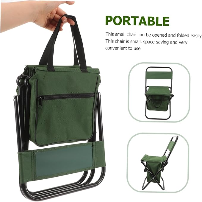 Happyyami Folding Chairs for Outside Multi-use Compact Camping Chair Table Portable Folding Stool Outdoor