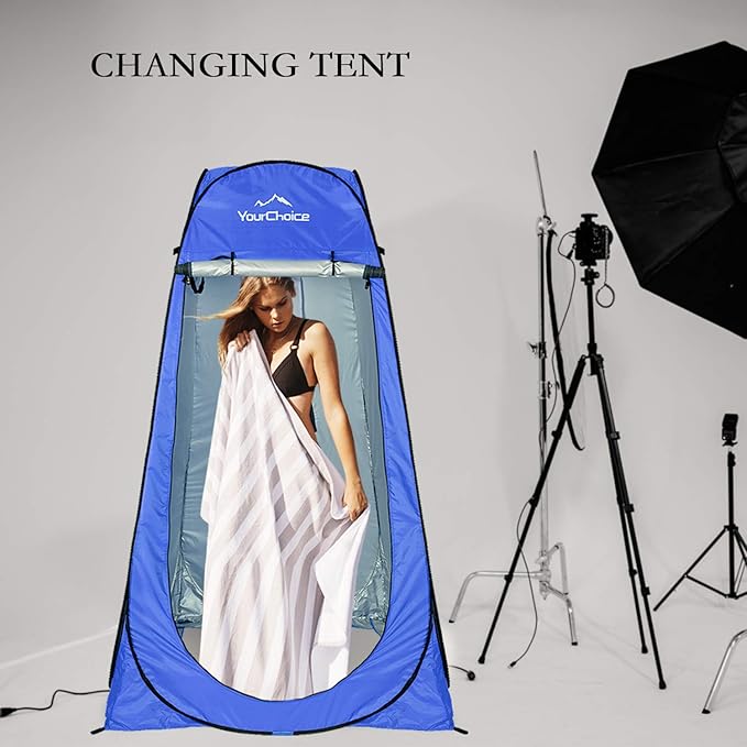 Your Choice Pop Up Privacy Shower Tent 3.9 x 3.9 x 6.2FT Portable Camping Changing Room Instant Setup Outdoor Shelter with Silver Coating Vent Window &amp Carry Bag for Beach Hiking &amp RV | Po