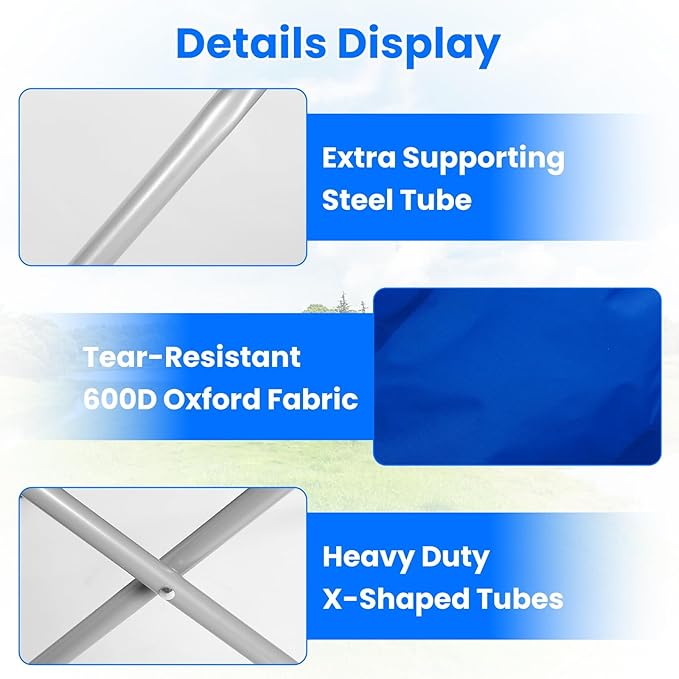 Camping Chair with CanopyOutdoor Folding Chair with Adjustable Shade &amp Cup Holder Heavy Duty Beach Chair for Adult Portable Camping Recliner Support 331 LBS