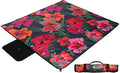 Wacho Waterproof Picnic Blanket – Large Sandproof Outdoor Mat with Carry Bag for Beach Camping Park &amp Travel Foldable Lightweight Easy to Clean &amp Portable Ground Cover for Families–Hibiscu