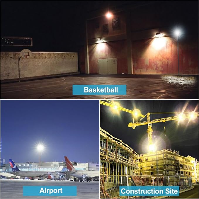 Lightdot 300W Outdoor Flood Lights AC100-277V LED Stadium Lights 45000Lm (1200W Eqv.) LED Flood Lights with Photocell IP65 Waterproof Area Lighting for Backyard/Stadium-4Pack 5Yrs Warranty