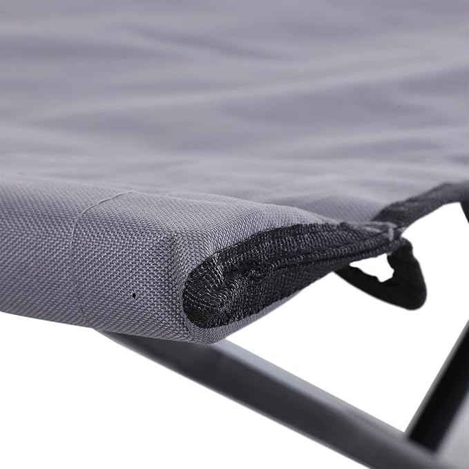 Outsunny 2 Person Folding Camping Cot for Adults 50 Extra Wide Outdoor Portable Sleeping Cot with Carry Bag Elevated Camping Bed Beach Hiking Grey