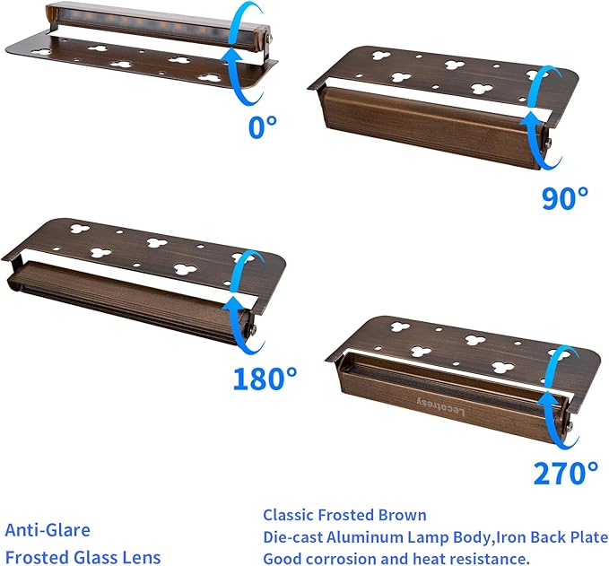 12-Packs 7inch 3W LED Hardscape LightingRetaining Wall Lights12V Low Voltage Bronze Gold Landscape Paver LightingIP65 Waterproof Outdoor Step Lights5000K Daylight White