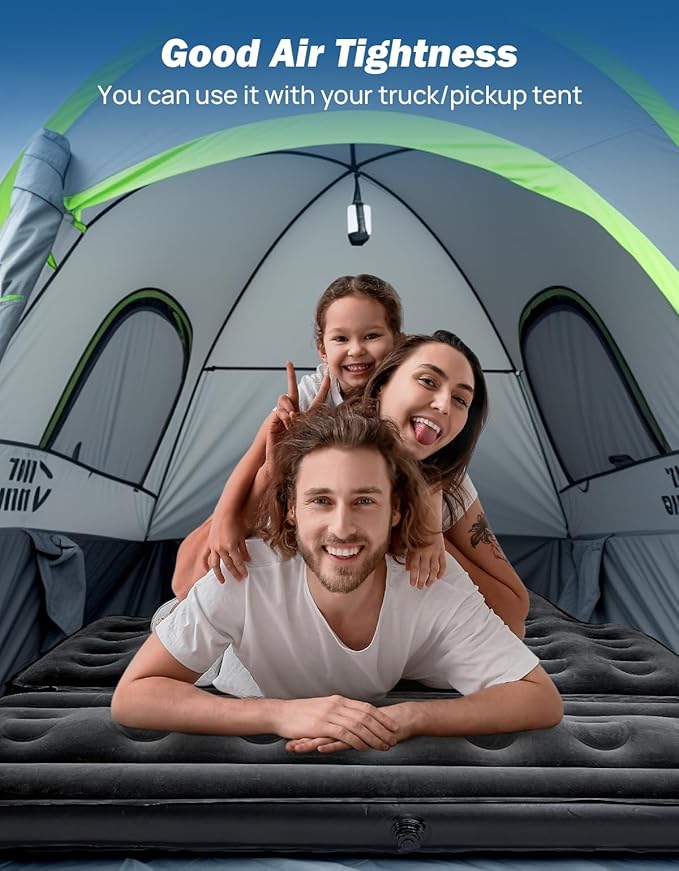 JOYTUTUS 5-5.2Ft Truck Bed Air Mattress with Removable Tailgate Extension Thickened Inflatable 5ft Compact Short Truck Beds Compatible with Tacoma&ampRanger&ampGladiator&ampColorado&ampCanyonBl