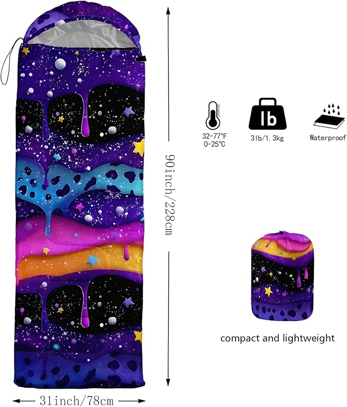 QOOMO Camping Sleeping Bags3 Season Warm &amp Cool WeatherLightweightWaterproof Sleeping Bags for Adults &amp KidsTravelingand OutdoorsCamping Gear Equipment