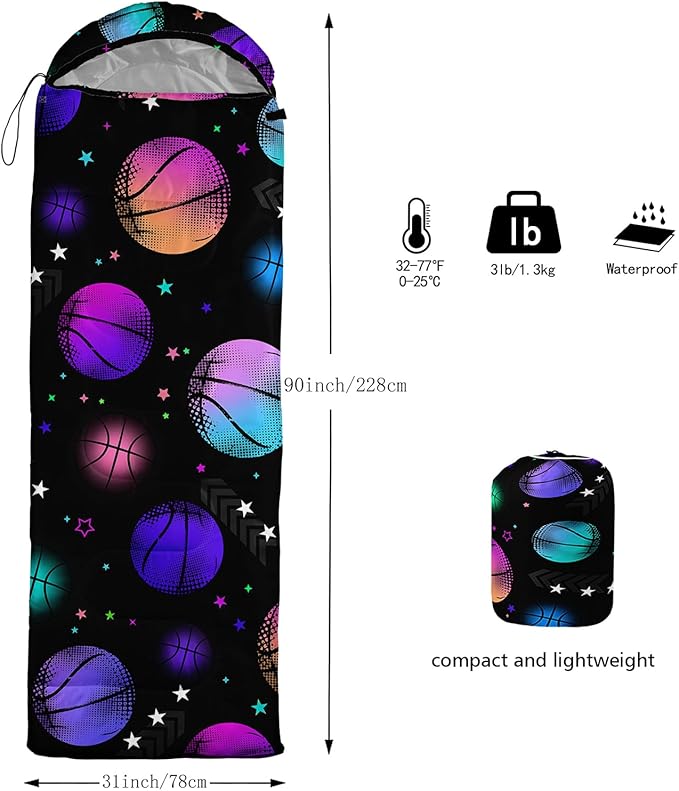BSNTHO Camping Sleeping Bags3 Season Warm &amp Cool WeatherLightweightWaterproof Sleeping Bags for Adults &amp KidsTravelingand OutdoorsCamping Gear Equipment
