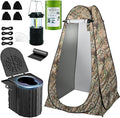 Camping Toilet with Pop-Up Privacy Tent and Liquid Waste Gel Portable Toilet for Camping with Large Tent Ergonomic Potty Provides Enhanced Comfort Suitable for All Ages
