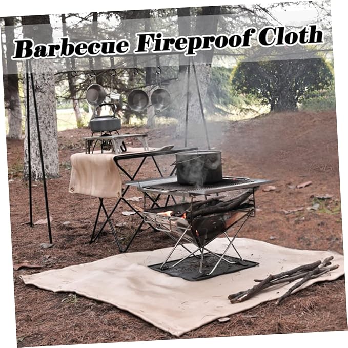 BESPORTBLE 1pc Fireproof Mat for Outdoor Camping Heat Resistant Blanket for BBQ Picnic and Camp Stove Use Durable Material for Added Style