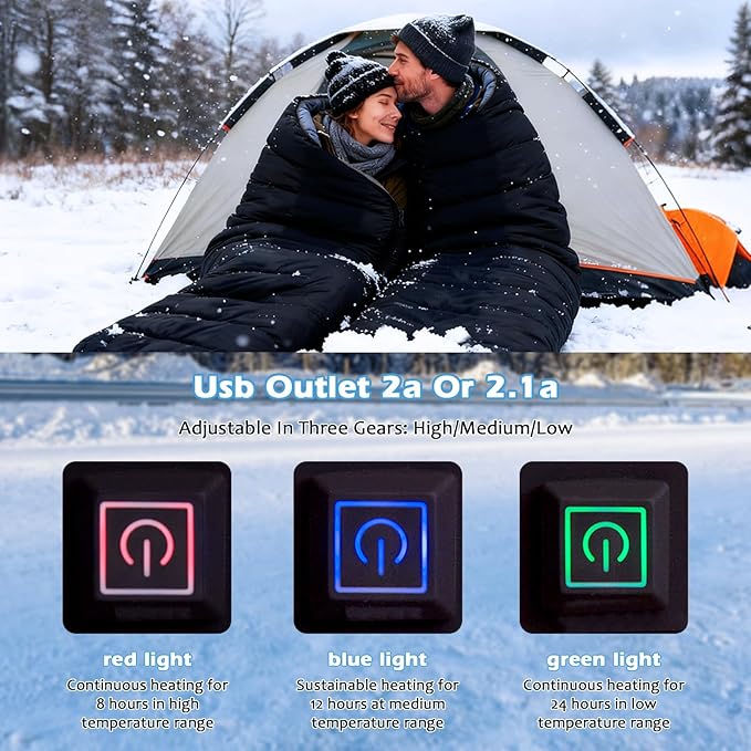 Sleeping Bags for Adults Backpacking Camping Sleeping Bag for Kids Heated Sleeping Bag for Camping Outdoor Hiking Rechargeable Lightweight Compact Camping Essentials Gear