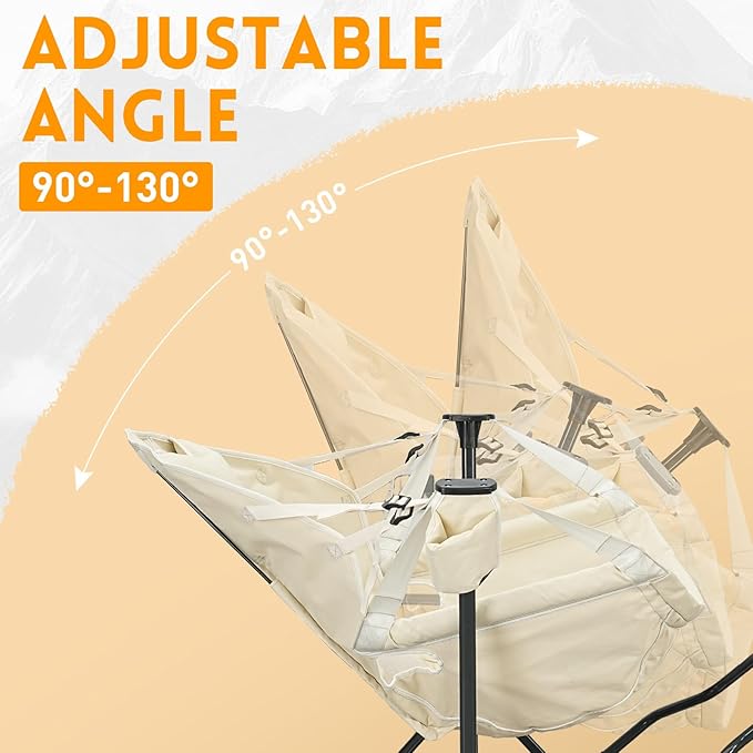 Hammock Camping Chair with Leg RestLightweight Portable Outdoor Chair for Camping and Hiking Supports 350lbsKhaki