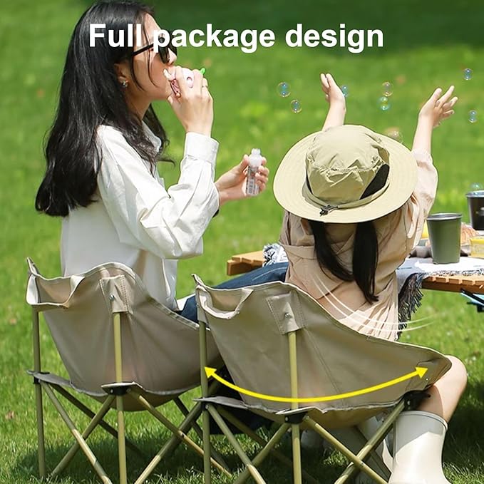 Generic Camping Chair - Folding Campsite Chair | Stable Portable Compact Folding Camping Chair | 165lbs Capacity Compact Folding Chair Lightweight Backpacking Portable Chair for Travel Beach Yellow