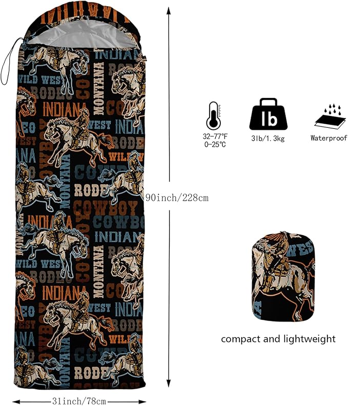 AILONEN Cartoon Camping Sleeping Bag for Boys Girls AdultsLightweight &amp Waterproof3 Season Warm &amp Cold WeatherPortablePrinted Sleeping BagTravelingCampingHiking