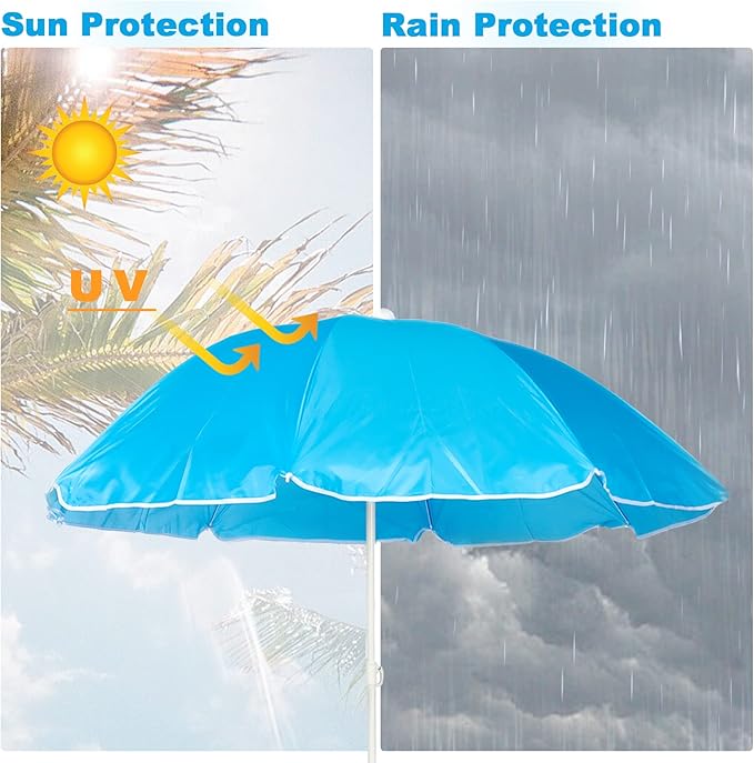 LAZZO Double Folding Camping Chairs Portable Picnic Camping Chairs w/Umbrella Mini Beverage Holder Carrying Cooler Bag Outdoor Picnic Double Folding loveseat Camp Chairs for Beach Patio Pool Park