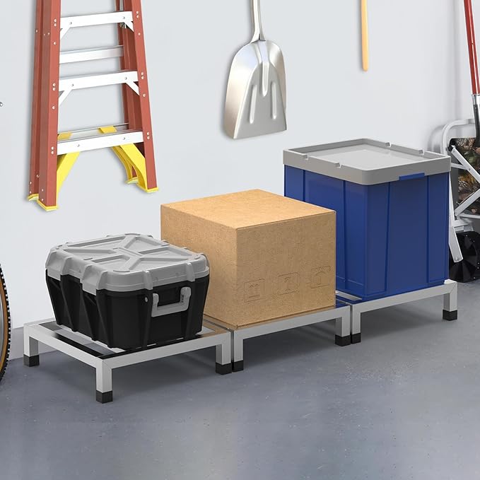 Dunnage Rack 13.8 L x13.8 W x4.09 H3 Pack Stainless Steel Dunnage Rack 1000+ Pound CapacityAssembly-Free Commercial Food Floor Stand for Storage in Restaurants Kitchens Shop Garages