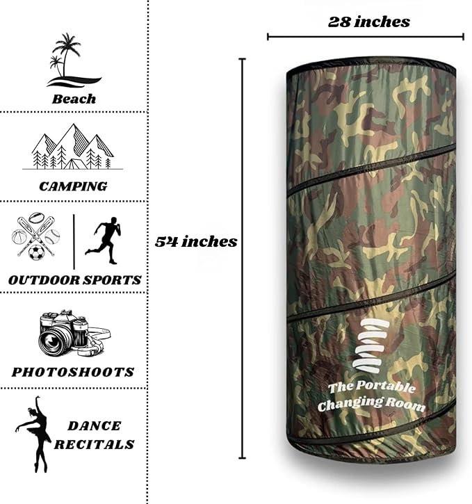 Portable Changing Room Pop Up Pod - Privacy Tent Dressing Room Tube or Portable Toilet Stall with Carry Bag for Camping Beach or Outdoor by The Portable Changing Room