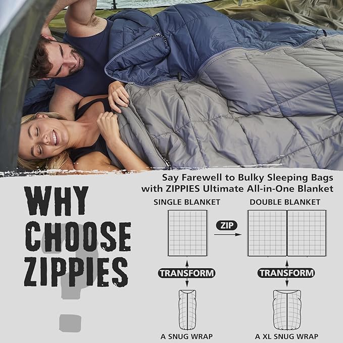 3M Thinsulate Insulation Puffy Camping Blanket for Cold Weather Queen Size Warm Camping Quilt with Zipper Waterproof Outdoor Sleeping Bag for Hammock Cozy &amp Versatile Gift for Men and Women