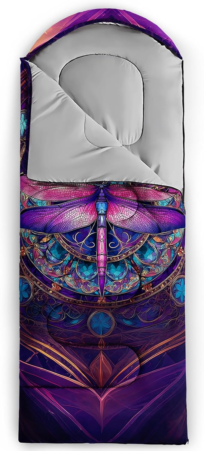 AILONEN Pink Flamingo Sleeping Bag for Kids GirlsWarm and Cool WeatherLightweightWaterproof BackpackingTropical Flamingo Theme Palm Leaves Sleeping Bag for Camping