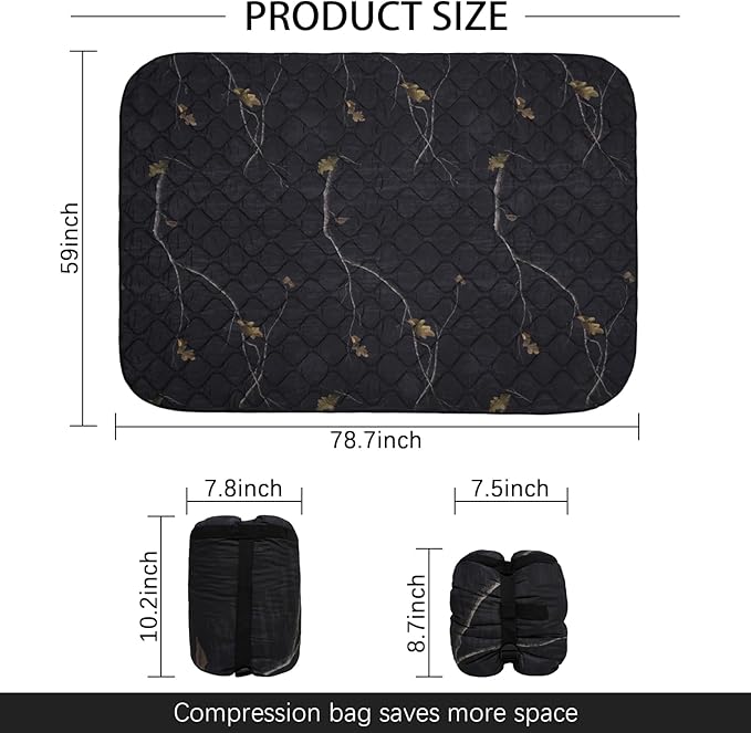LOOGU Camo Blanket Waterproof Insulation Poncho Liner for Outdoor Camping Hiking Hunting Survival Backpacking Picnicking