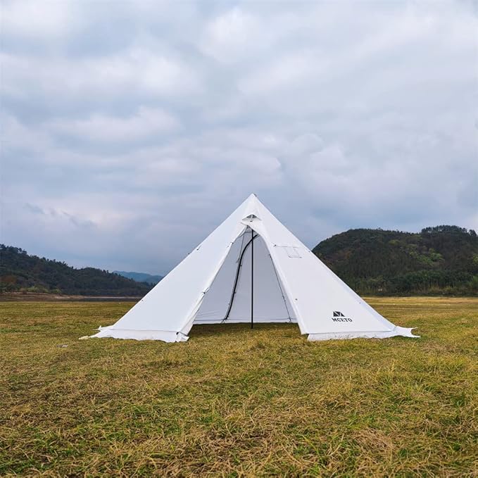 Tipi Hot Tent with Fire Retardant Stove Jack for Flue Pipes 5~8 Person Teepee Tents for Family Team Outdoor Backpacking Camping Hiking